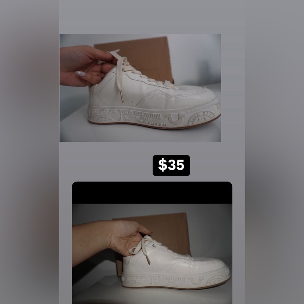 True Religion Cream Sneakers Classic Design